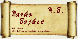 Marko Bojkić vizit kartica